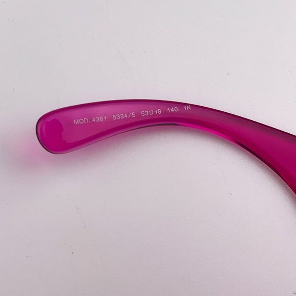 Versace VE4361 5334/5 Sunglasses Medusa Biggie Transparent Pink Rectangle Unisex - Picture 13 of 14